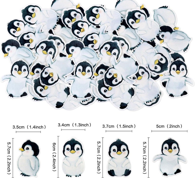 Ercadio 40 PCS Edible Penguin Baby Cupcake Toppers Cute Penguin Cake Picks Christmas Xmas Holiday New Year Holiday Winter Baby Shower Kids Birthday Party Supplies - Image 2